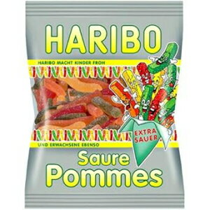 ハリボー サウレ ポム (サワーフライ) グミキャンディ - 200 g x 6 個パック Haribo Saure Pommes (Sour Fries) Gummy Candy - Pack of 6 X 200 G