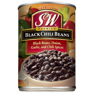 S&W プレミアム ブラックチリビーンズ 6～15.5 オンス缶 S&W Premium Black Chili Beans 6-15.5 Oz Cans