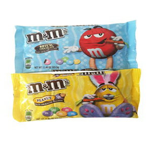 M&Ms ミルク チョコレート イースター ブレンド キャンディ バンドル - 2 アイテム: パステル カラーのプレーン M&Ms 1 袋とパステル カラーのピーナッツ M&Ms 1 袋 M&Ms Milk Chocolate Easter Blend Candy Bundle - 2 Items: 1 Bag P