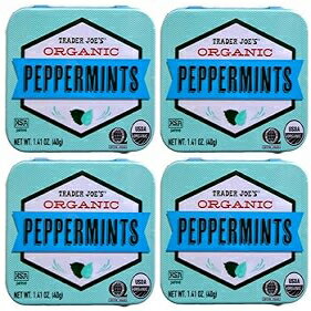 1.41 Ounce (Pack of 4), Peppermint, Trader Joe's Organic Peppermints, 1.41 oz Tin (Pack of 4) Gluten Free Vegan