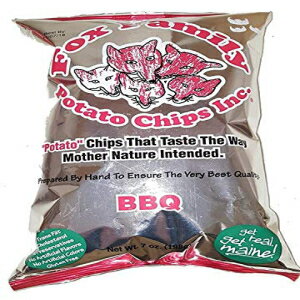 Fox Family ポテトチップス、7オンス、メイン州製 - グルテンフリー (BBQ) Fox Family Potato Chips, 7oz, Made in Maine - Gluten Free (BBQ)