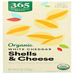 楽天Glomarket365 by Whole Foods Market、マカロニ＆チーズ ホワイトチェダーシェル オーガニック、6オンス 365 by Whole Foods Market, Macaroni And Cheese White Cheddar Shells Organic, 6 Ounce