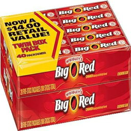 5 Count (Pack of 40), Cinnamon, Wrigleys Big Red chewing gum, Cinnamon,40 pack, 5 sticks per pack