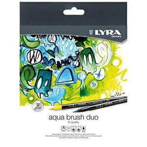 Lyra Aqua Brush Duo Brush Markers - Set of 24 Water-Based Brush Pens for Artists of All Ages - Dual Tip Markers for Fine Details and Wide Strokes - Durable Coloring Markers for Blending Effects