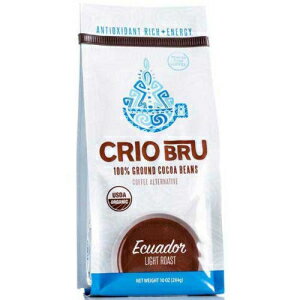 クリオ ブルー エクアドル ライトロースト 100 パーセント挽いたカカオ豆コーヒーの代替品、10 オンス - ケースあたり 6 個。 Crio Bru Ecuador Light Roast 100 Percent Ground Cocoa Beans Coffee Alternative, 10 Ounce - 6 per case.