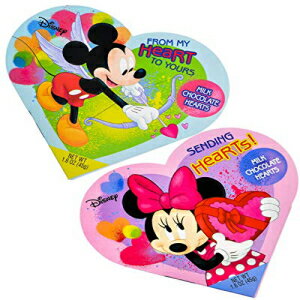 ディズニー ミッキーとミニー バレンタインデー ハート ギフトボックス ミルクチョコレートハート付き 2個パック Disney Mickey and Minnie Valentines Day Heart Gift Box with Milk Chocolate Hearts, Pack of 2