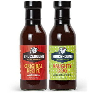 \[XnEh IWiVsm[eBhbO`sIVbv BBQ\[X o[xL[ R{pbN Saucehound Original Recipe & Naughty Dog Championship BBQ Sauce, Delicious Competition Barbecue, Combo Pack