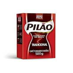 1.1 Pound (Pack of 1), Pack of 1, Pilao Roasted & Ground Coffee, Café Pilão Torrado E Moído, 17.6 Oz, 500 g