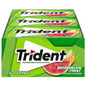 14 Count (Pack of 12), Watermelon Twist, Trident Watermelon Twist Sugar Free Gum, 12 Packs of 14 Pieces (168 Total Pieces)