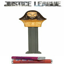 ybc DC WXeBX [O ANA}: fBXyT[ LfB pbN 2 t Pez DC Justice League Aquaman: Dispenser with 2 Candy Packs