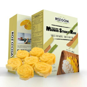 4、Rozocha フリーズドライマンゴー もち米入り 3.52 オンス (0.88 オンス x 4 個) 子供とすべての年齢向けの健康的なスナック (100% 本物のマンゴーと本物のもち米から作られています) 4, Rozocha Freeze Dried Mango with Sticky Rice Bites 3