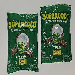 2個パック、SUPERTURRON SUPERCOCO オールナチュラルココナッツキャンディ 50個 スーパーココ製 (2個パック) Pack of 2, SUPER TURRON SUPERCOCO ALL NATURAL COCONUT CANDY 50 COUNT by Supercoco (Pack of 2) 1