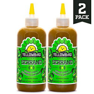 Yellowbird Foods ̃I[KjbNZ[mzbg\[XAI[i`A`qg݊A19.6 IX̃{gA2 pbN Organic Serrano Hot Sauce by Yellowbird Foods, All Natural, Non-GMO, 19.6 oz bottle, 2-Pack