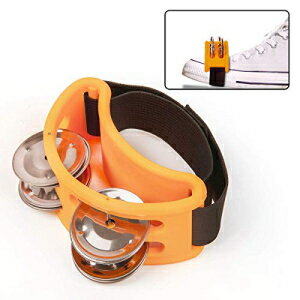 フットタンバリン パーカッション ジングルシェイカー 楽器ベル (イエロー) Foot Tambourine Percussion Jingle Shaker Musical Instrument Bells (Yellow)