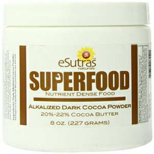 Esutras Organics ココアパウダー、ダークダッチ、8オンス Esutras Organics Cocoa Powder, Dark Dutch, 8 Ounce