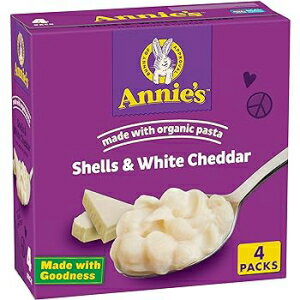 6 Ounce (Pack of 4), White Cheddar, Annie’s White Cheddar Shells Macaroni & Cheese Dinner with Organic Pasta, 4 Ct, 6 OZ Boxes