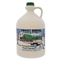 Frost Ridge Maple Farm、オーガニック メープル シロップ、グレード A、ガロン (128 FL オンス)、ダーク ロバスト (以前はグレード B) Frost Ridge Maple Farm, Organic Maple Syrup, Grade A, Gallon (128 FL Oz), Dark Robust (fo