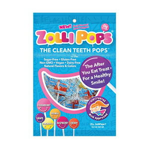 Zollipops きれいな歯のロリポップ | 虫歯予防、健康的な笑顔のためのキシリトール入りシュガーフリーキャンディ - 子供、患者、ケトダイエットに最適 (10.4 オンス袋) Zollipops Clean Teeth Lollipops | -Cavity, Sugar Free Candy with Xylitol f