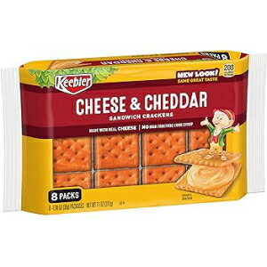 Keebler チーズとチェダーのサンドイッチ クラッカー、1 回分、1.38 オンスのパッケージ、8 枚入り (6 個パック) Keebler Cheese and C..