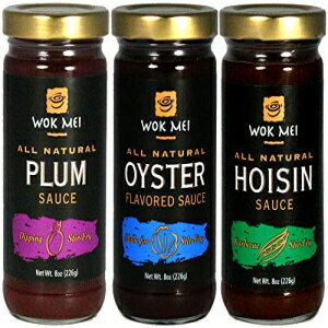 Wok Mei oGeB 3 Zbg - ICX^[ACNA~\[X - 8IXr Wok Mei Variety Set of 3 - Oyster, Hoisin and Plum Sauce - 8oz Jars