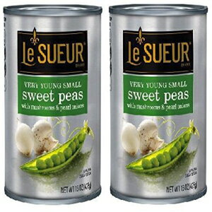 Le Sueur ヤングスモールエンドウマッシュルーム&パールオニオン入り (2パック) 15オンス缶 Le Sueur Young Small Peas with Mushrooms & Pearl Onions (2 Pack) 15 oz Cans