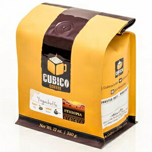 エチオピア イルガチェフェ コーヒー - 挽いたコーヒー - 焙煎したてのコーヒー - キュービコ コーヒー - 12 オンス (シングルオリジン エチオピア コーヒー) Ethiopia Yirgacheffe Coffee - Ground Coffee - Freshly Roasted Coffee - Cubico