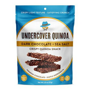 UNDERCOVER CHOCOLATE CO ダークチョコレート シーソルト キノア スナック、2オンス UNDERCOVER CHOCOLATE CO Dark Chocolate Sea Salt Quinoa Snack, 2 OZ