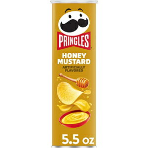 プリングルズ ポテトクリスプチップス、ランチスナック、外出先でのスナック、ハニーマスタード、5.5オンス缶 (1缶) Pringles Potato Crisps Chips, Lunch Snacks, Snacks On The Go, Honey Mustard, 5.5oz Can (1 Can)