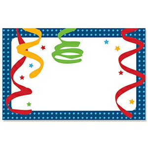 aXg[}[GN[WJ[h/Mtg^O - 3 1/2 x 2 1/4C`B(50) Birthday Streamers Enclosure Cards/Gift Tags - 3 1/2 x 2 1/4in. (50)