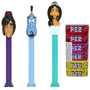Pez キャンディ ディスペンサー アラジン: アラジン、プリンセス ジャスミン、ジーニー Pez ディスペンサーとキャンディ詰め替えバンドル (ディスペンサー 3 個と PEZ キャンディ詰め替え 6 個) Pez Candy Dispensers Aladdin: Aladdin, Princess