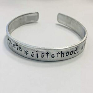 Kappa Alpha Theta Motto Jt uXbg - o֌WAcAT|[gACZX Kappa Alpha Theta Motto Cuff Bracelet - Sisterhood, Unity, Support, officially licensed