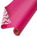 American Greetings リバーシブル包装紙、ピンクとシェブロン (ジャンボ ロール 1 枚、175 平方フィート) American Greetings Reversible Wrapping Paper, Pink and Chevron (1 Jumbo Roll, 175 sq. ft.)