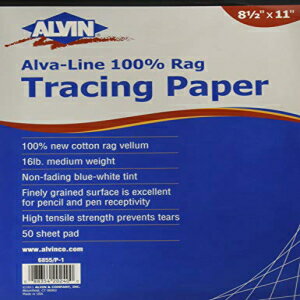AlvinAlva-Line6855/P-1100 % 饰٥ࡢ16 ݥ ȥ졼󥰥ڡѡ - 50 硢8.5 x 11  Alvin, Alva-Line, 6855/P-1, 100 % Rag Vellum, Medium Weight, 16-lb Tracing Paper - 50-Sheet, 8.5 x 11 Inches