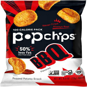 Popchips Potato Chips BBQ Potato Chips Single Serve 0.8 oz Bags Barbeque, 19.2 Ounce, (Pack of 24)