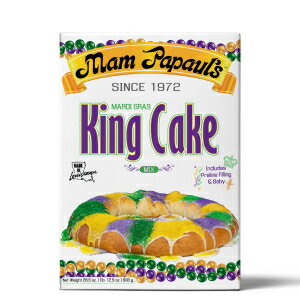 Mam Papaul's Mardi Gras King Cake Kit with Praline Filling, 18 Serving...