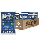 Kettle Brand Potato Chips, Salt Vinegar Kettle Chips, Snack Bag, 2 Oz (Pack of 6)