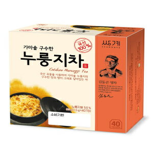 Ssanggye Caldron Nurungji Tea 1.5g x 40 Tea Bags, Premium Korean Herbal Tea Hot cold Nutty Savory Blended Corn Brown Rice Herb 누룽지차 4 Seasons Made in Korea