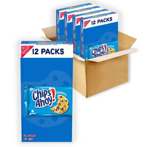 CHIPS AHOY Original Chocolate Chip Cookies, 48 Snack Packs (4 Cookies Per Pack, 4 Boxes)