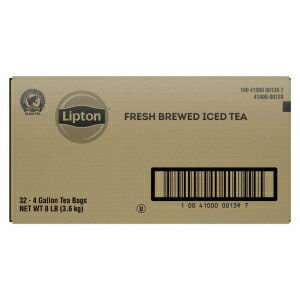 Lipton Iced Tea Bags, Black Tea, Unsweetened, Makes 4 Gallons, 4 Gallon-Sized Tea Bags(Pack of 32)