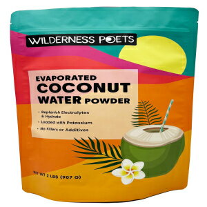 Wilderness Poets, 100 Evaporated Coconut Water Powder - No Maltodextrin, No Fillers, No Additives - 1 Ingredient - Instant Mix (32 Ounce)