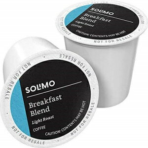 100 Count (Pack of 1), Breakfast Blend, Amazon Brand - Solimo Light Roast Coffee Pods, Breakfast Blend, Compatible with Keurig 2.0 K-Cup Brewers, 100 Count