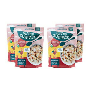 Seven Sundays Farmers Market Organic Almond Date Currant Muesli Cereal - 4 Count, 12 Oz Pouch - Certified Gluten Free Muesli - Non GMO, No Refined Sugar and Kosher