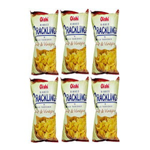 大石 リブパチパチパチパチ昔ながらの塩と酢 90g 6個パック Oishi Ribbed Cracklings in Old Fashioned Salt & Vinegar 90g, 6 Pack