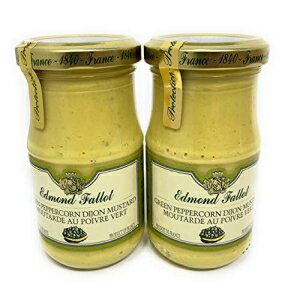 エドモンファローマスタード (グリーンペッパーコーンディジョンマスタード、2パック) Edmond Fallot Mustards (Green Peppercorn Dijon Mustard, 2 Pack)