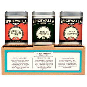 Spicewalla 地中海スパイス コレクション 3 パック | トスカーナシーズニング、ハーブドプロヴァンス、モデナバルサミコラブ | 地中海スパイスブレンド Spicewalla Mediterranean Spices Collection 3 Pack | Tuscan Seasoning, Herbs De Provence,