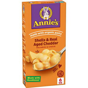 アニーズ リアル エイジド チェダー シェル マカロニ & チーズ ディナー オーガニック パスタ付き、6 オンス (12 個パック) Annie’s Real Aged Cheddar Shells Macaroni & Cheese Dinner with Organic Pasta, 6 OZ (Pack of 12)