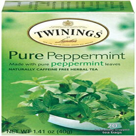 トワイニング ハーブティー トワイニング オブ ロンドン ピュア ペパーミント ハーブ ティーバッグ、20 個 (1 パック) Twinings of London Pure Peppermint Herbal Tea Bags, 20 Count (Pack of 1)