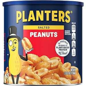 56 Ounce (Pack of 1), Dry Roasted Peanuts, Planters Salted Peanuts (56 oz Canister)