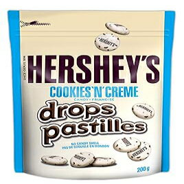 クッキー HERSHEY'S DROPS チョコレートキャンディ、クッキーアンドクリーム、200 グラム HERSHEY'S DROPS Chocolate Candy, Cookies 'N' Crème, 200 Gram