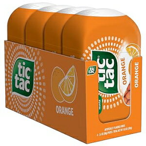 3.4 Ounce (Pack of 4), Orange, Tic Tac Orange Flavored Mints, 4 Count, On-The-Go Refreshment, 3.4 Oz Each